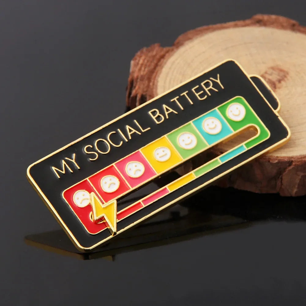 My Social Battery Lapel Pins Enamel Pin