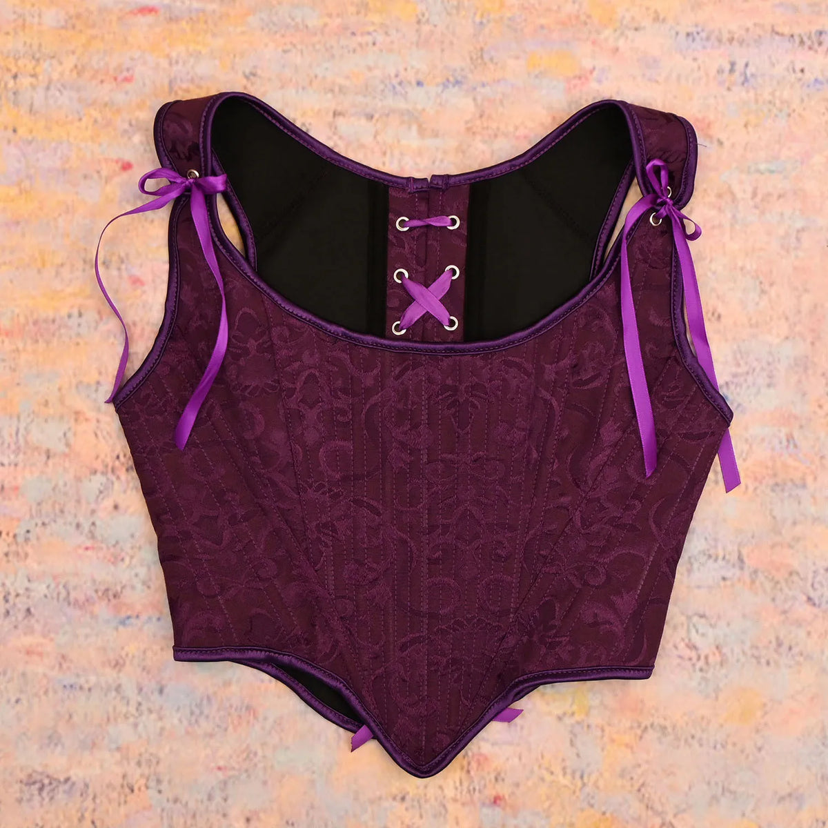 Jacquard Corset Bustier Overbust Boned