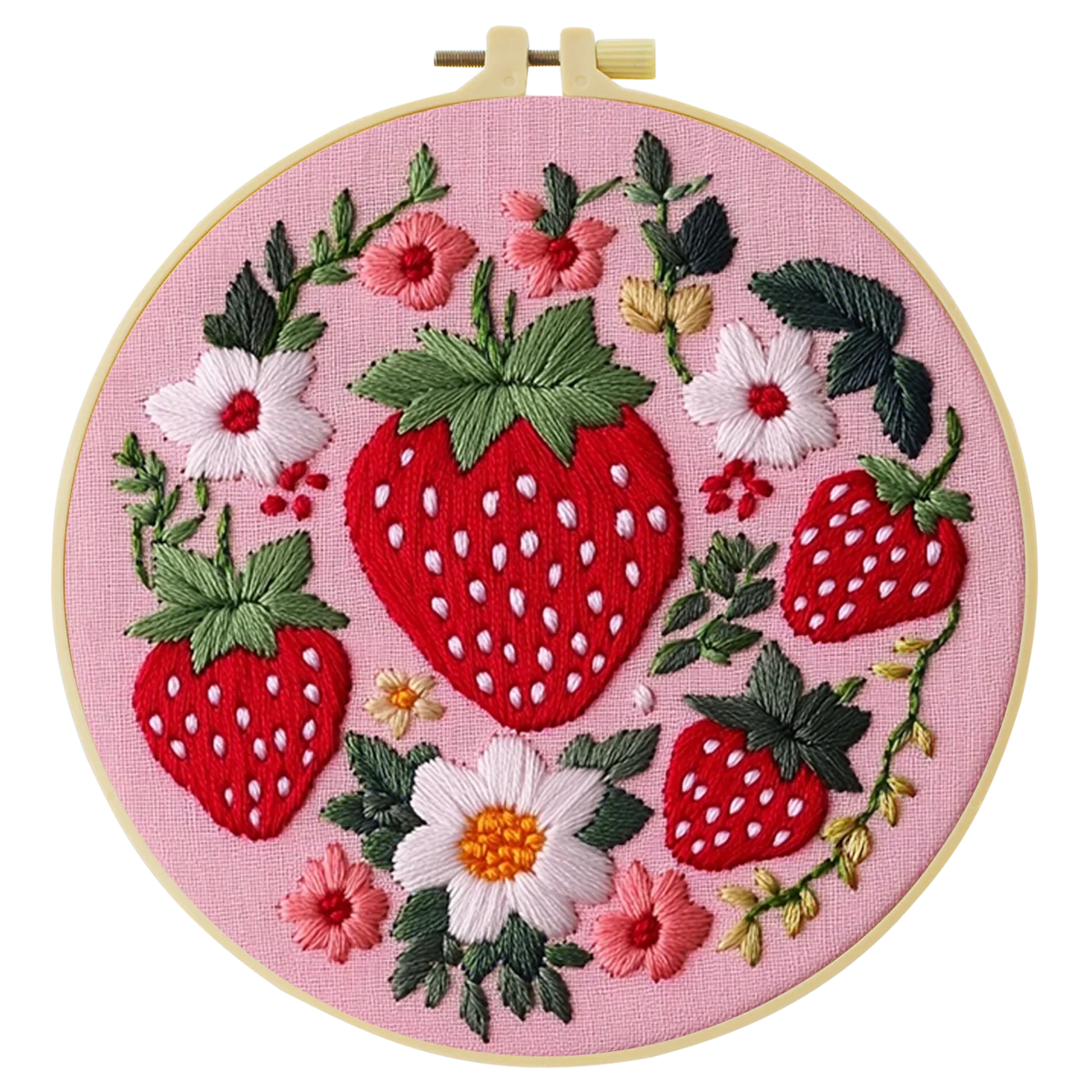 Strawberry Patch DIY Embroidery Kit for Beginners