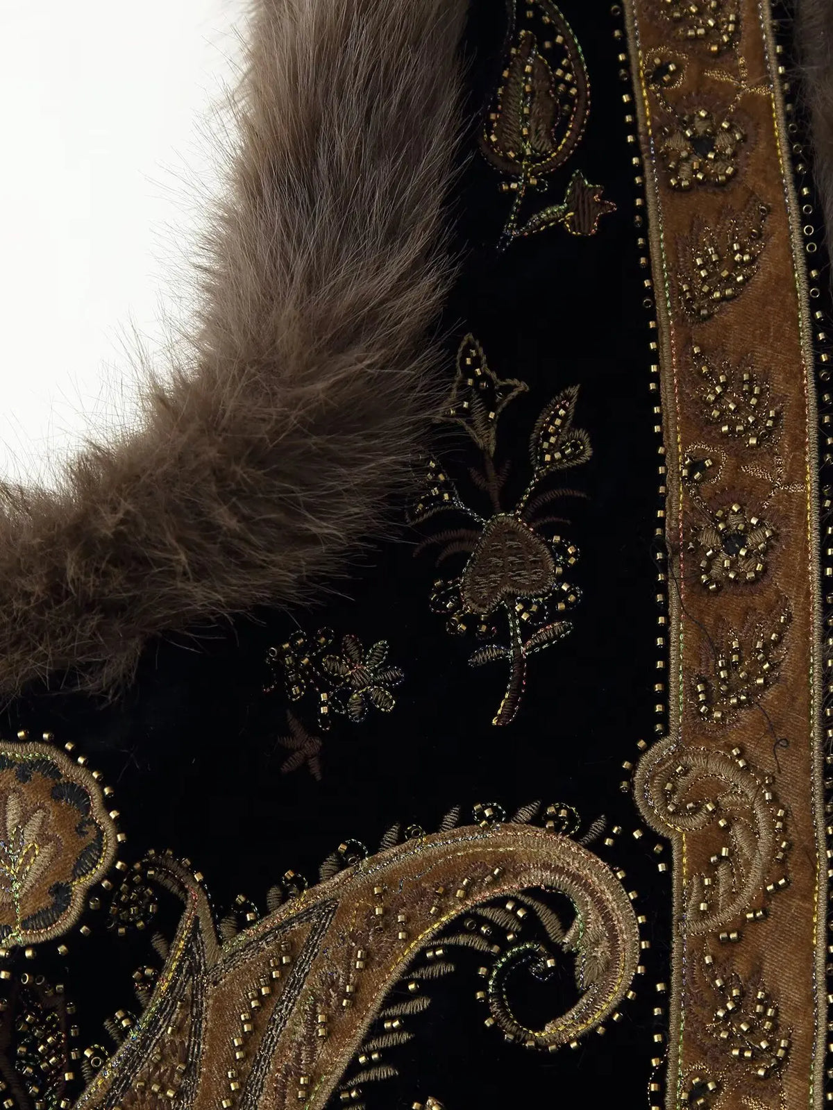 Dharma's Bead Stitched Vest Faux Fur Lined Vest