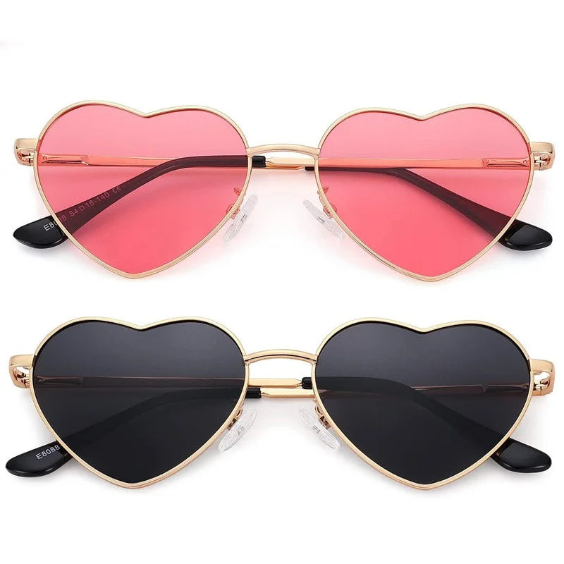 Metal Rim Heart Shaped Sunglasses UV400