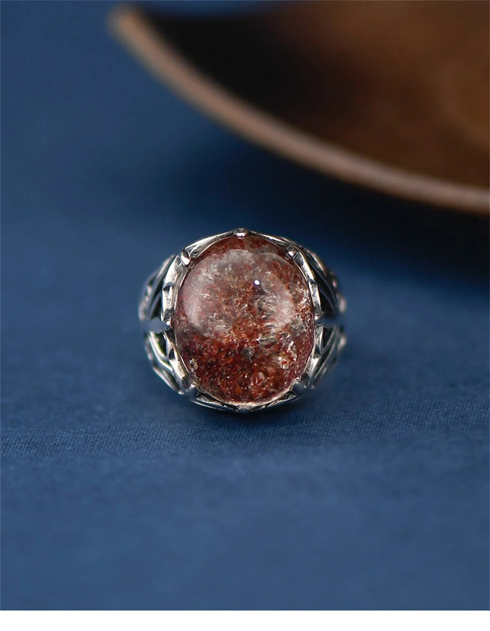 The Seeker of The Lost S925 Sterling Silver Ring Natural Ghost Crystal