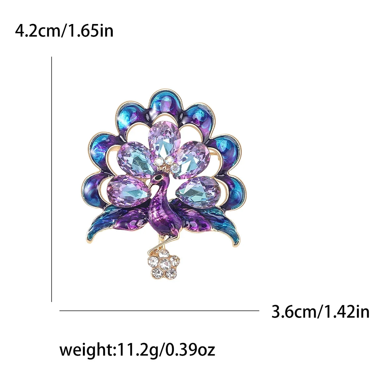 Enamel Peacock Brooches