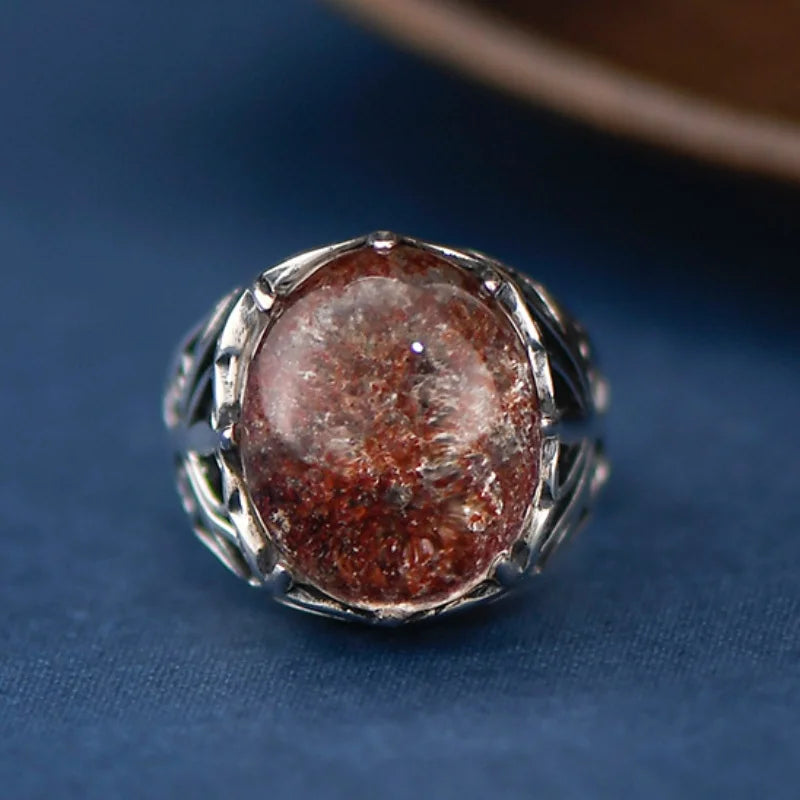 The Seeker of The Lost S925 Sterling Silver Ring Natural Ghost Crystal