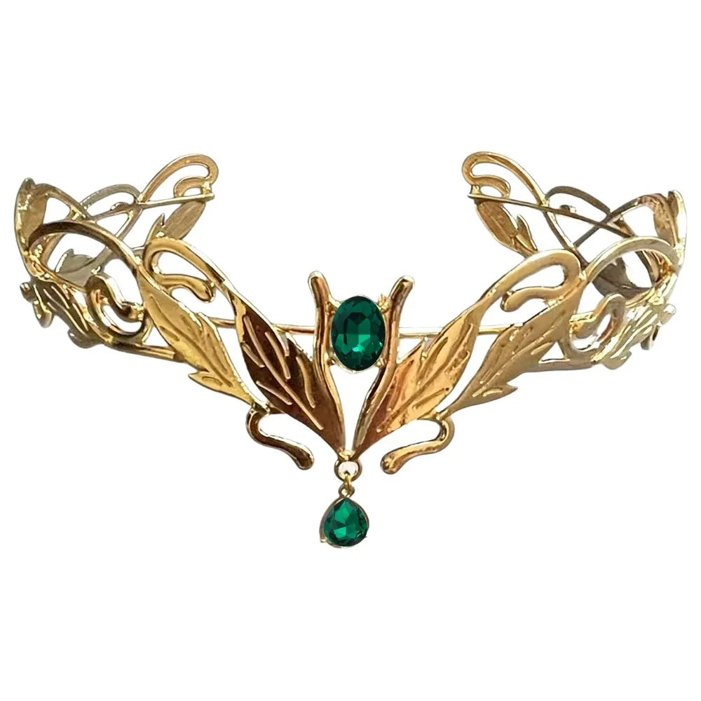 Elven Crown Forest Fae Diadems Forehead Jewellery
