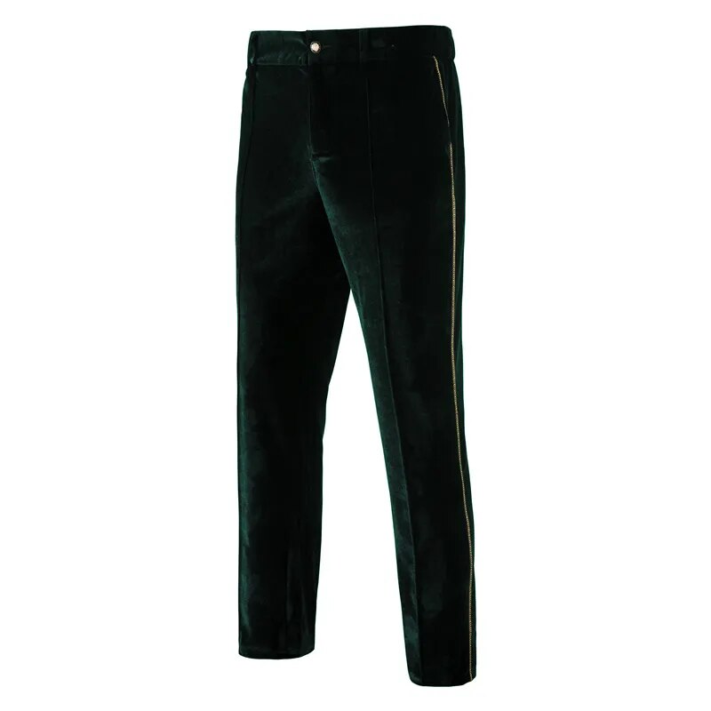 Plush Velvet Suit Two-piece Mens Party Suits Double Breasted Tuxedo Blazers & Pants