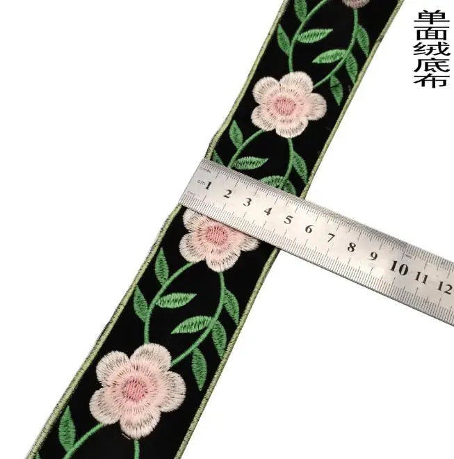 1 Yards Embroidered Rose Lace Trim Jacquard Ribbon DIY Craft Making Sewing Supplies