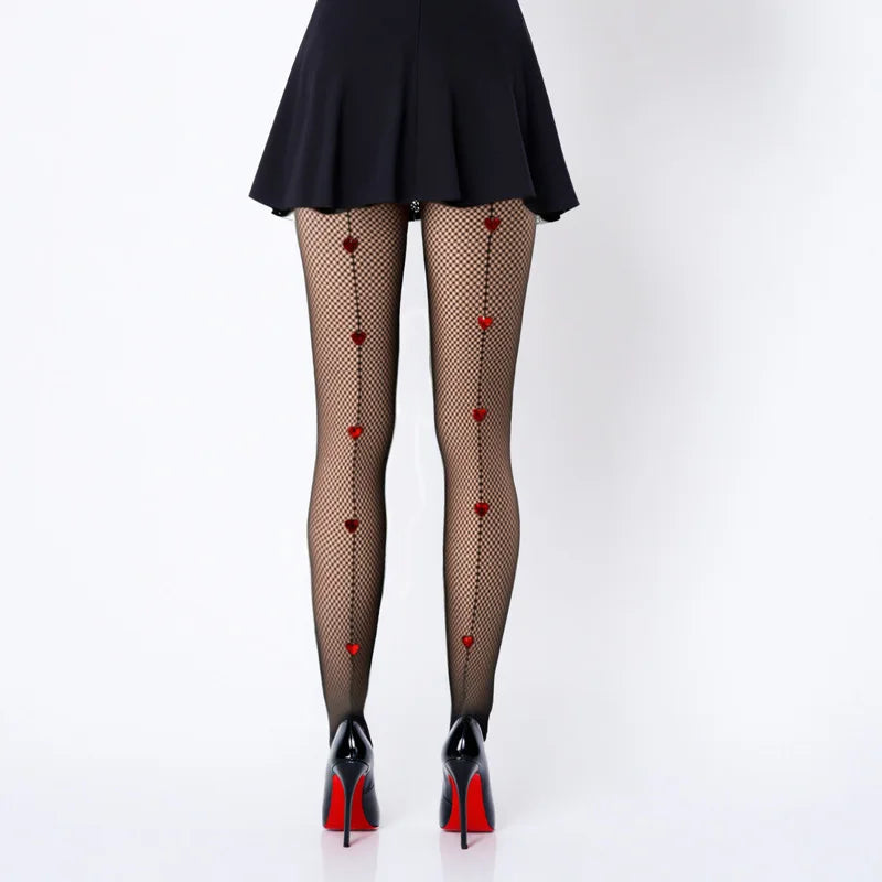 Back Seam Rhinestones Studded Pantyhose