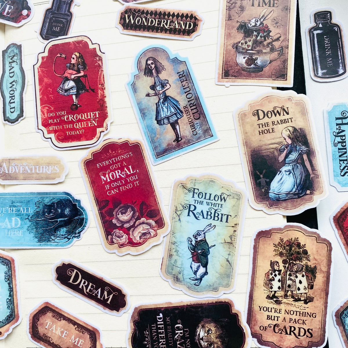 Vintage Alice In Wonderland Theme Scrapbooking Stickers