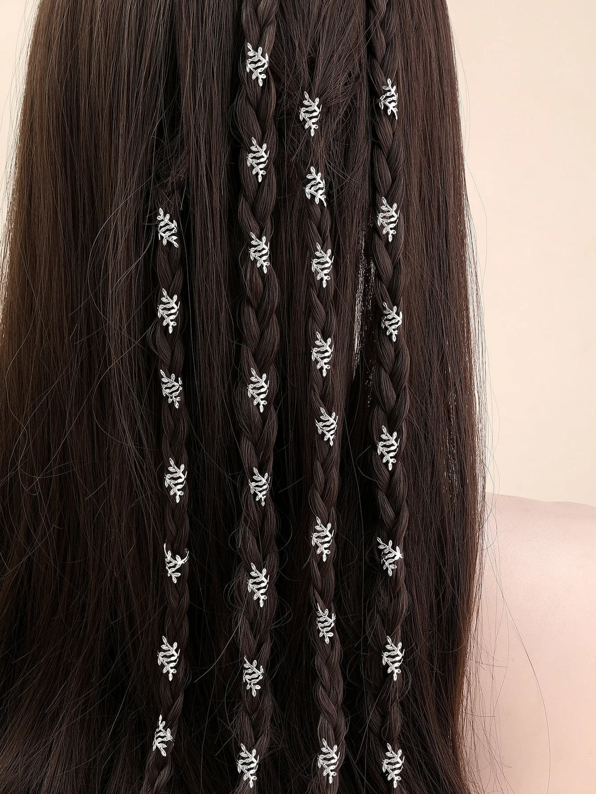 Set of 40pcs Leaf Metal Braid Ring Clips Dread Lock Metal Cuffs Hair Jewellery