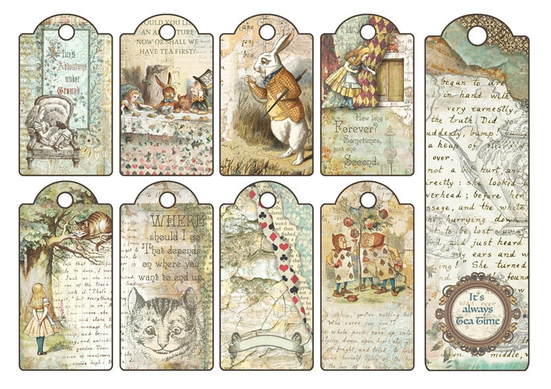 Vintage Alice In Wonderland Theme Scrapbooking Stickers