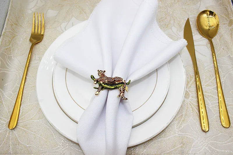 12PCS Leopard or Tiger Napkin Rings Table Decoration