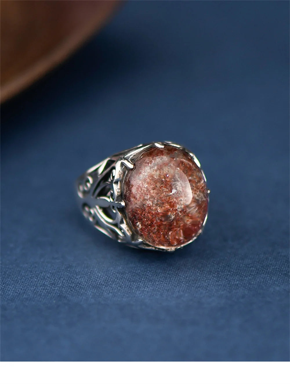 The Seeker of The Lost S925 Sterling Silver Ring Natural Ghost Crystal