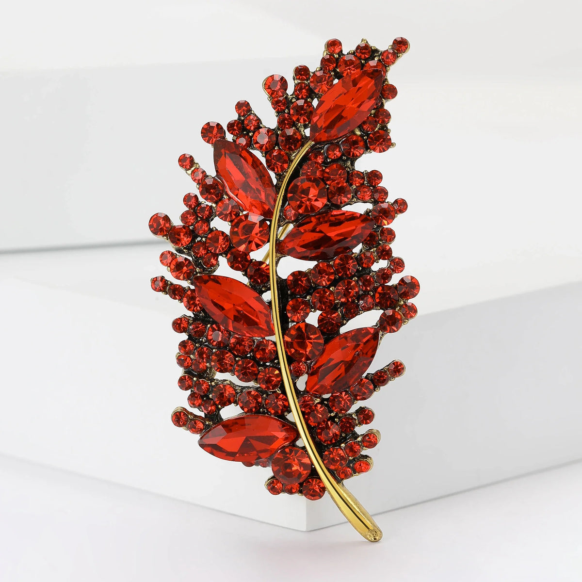 Feather Glass Brooches