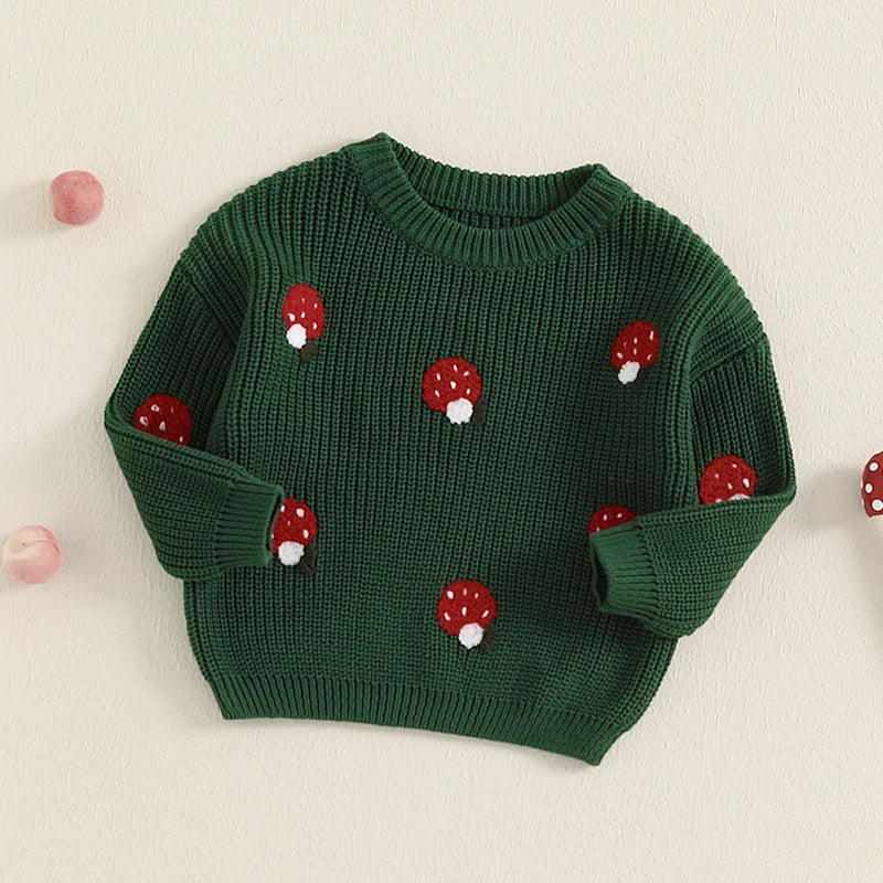 Childrens' Embroidered Mushroom Sweater