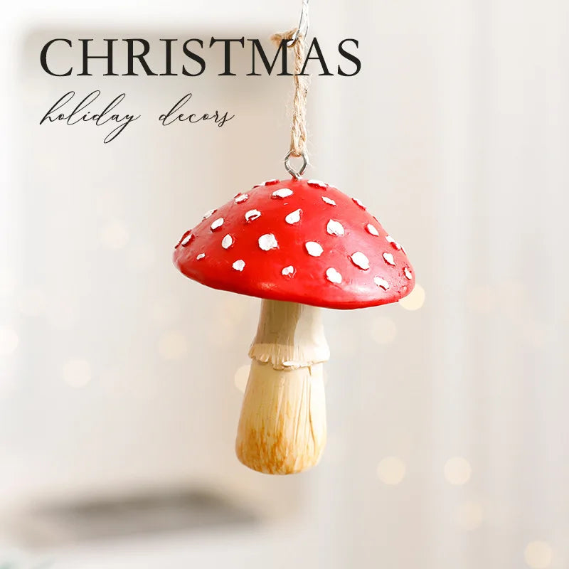 1/3Pcs Red Mushroom Christmas Tree Hanging Ornaments