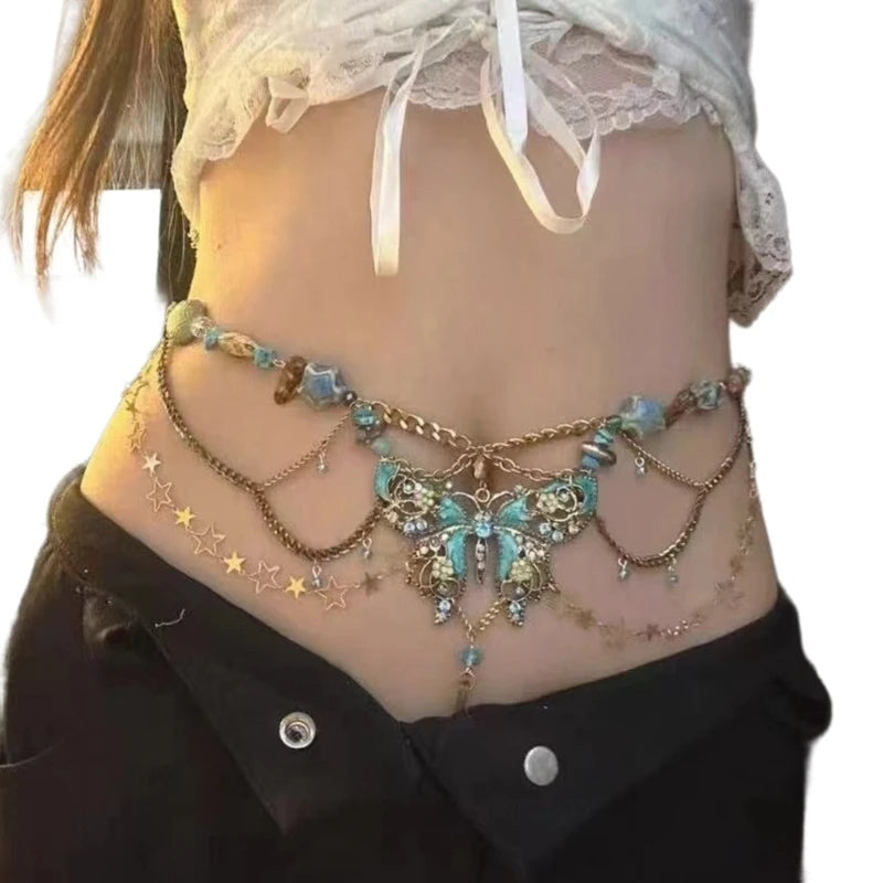 Butterfly Waist Chain Belly Dancing Jewellery Necklace