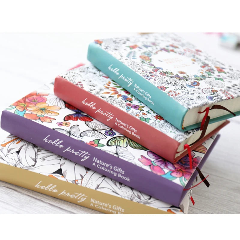 Colouring Notebooks Hardcover Art Journal 148 Sheets Illustrated Diary