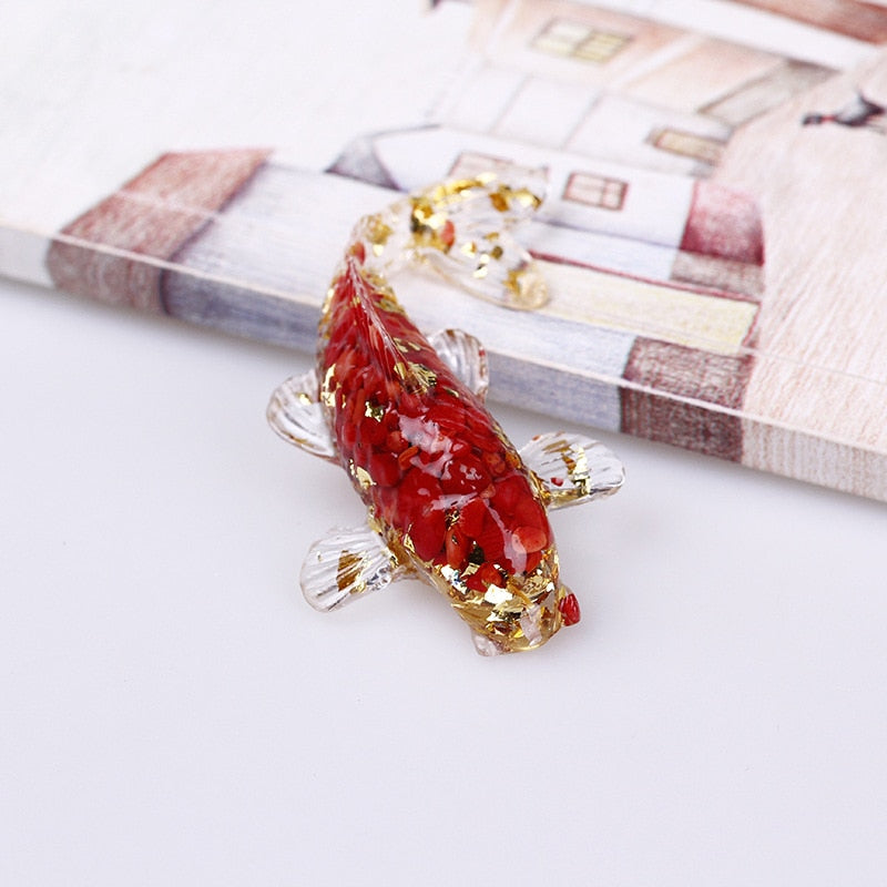 Pretty Koi Fish Ornaments Natural Crystal Decor