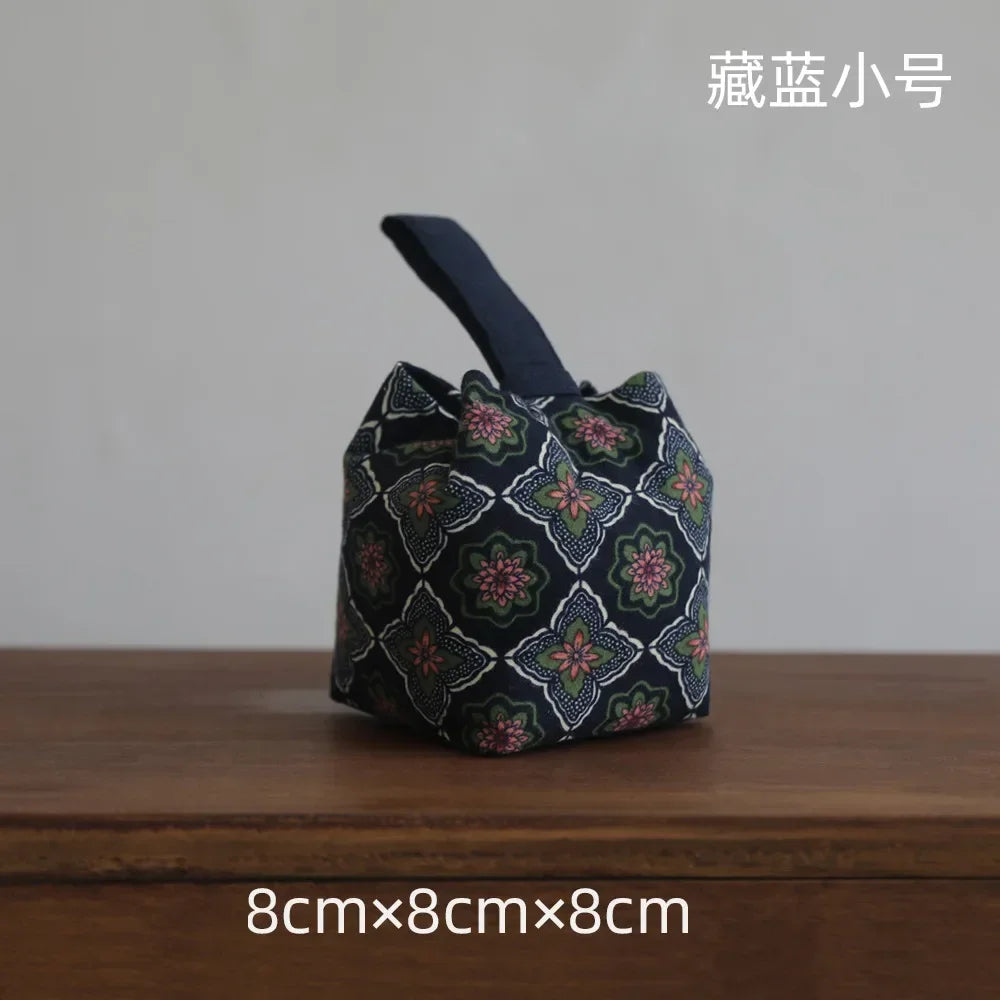 Padded Cotton Teacup Storage Bag Ceramic Glass Drawstring Bags Portable Organiser