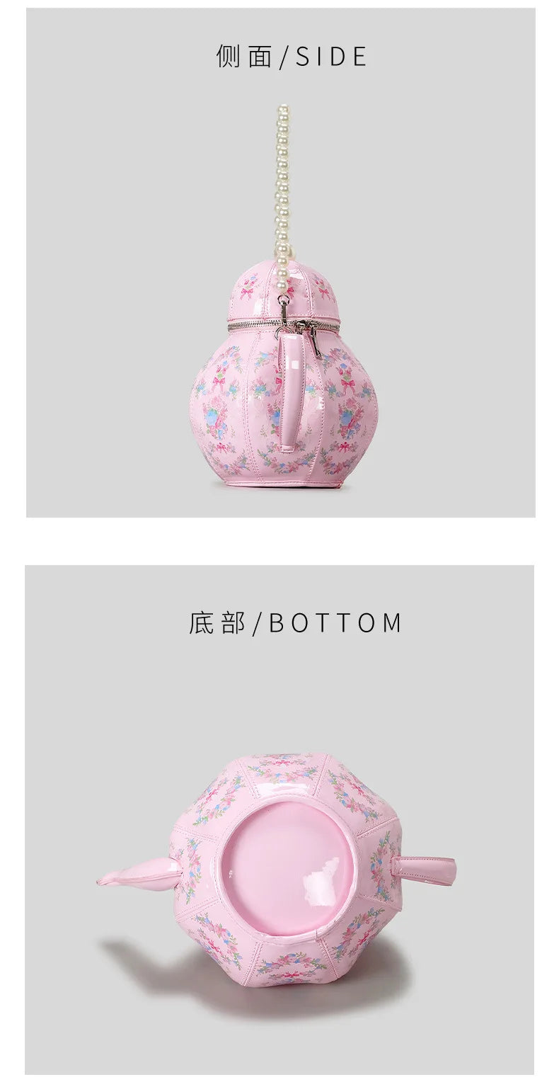 Teapot Handbags with Pearl Chains