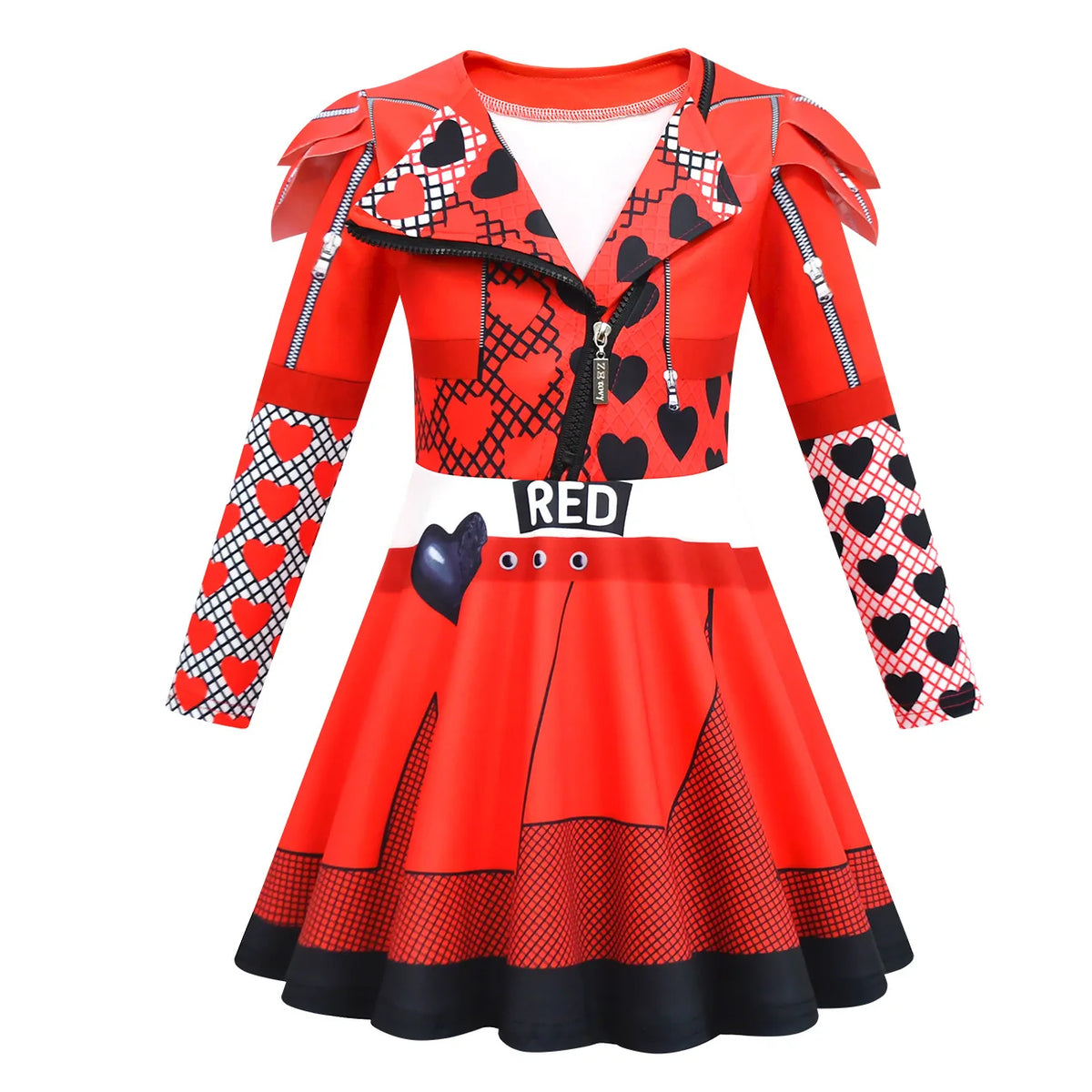 Descendants Red Costumes Girl Halloween Costumes The Rise of Red Cosplay Dress 3-12Y