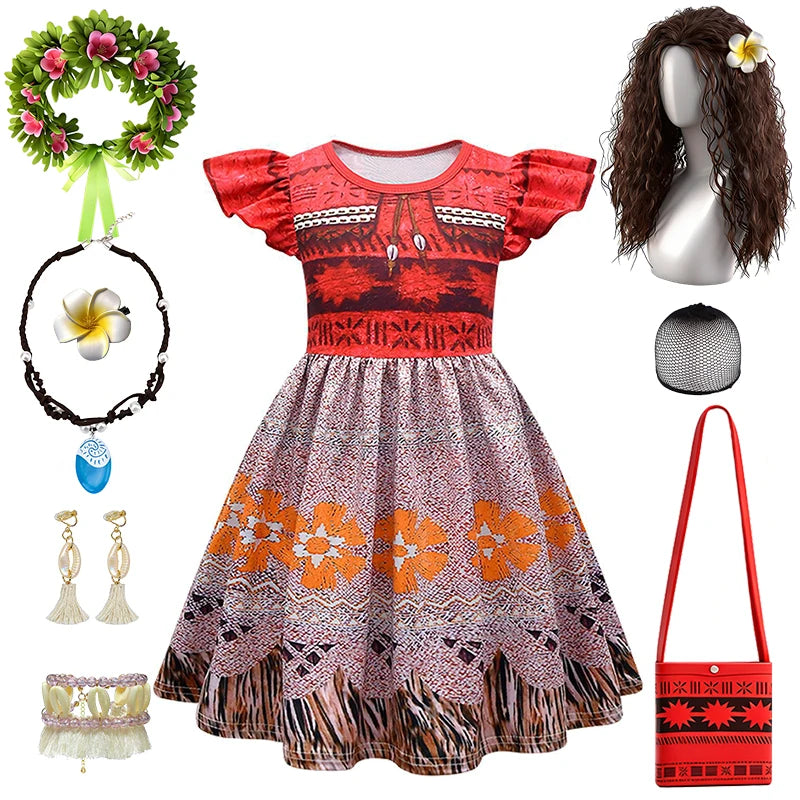 Princess Moana Little Girl Fancy Dress Halloween Cosplay Book Week Children's Costume