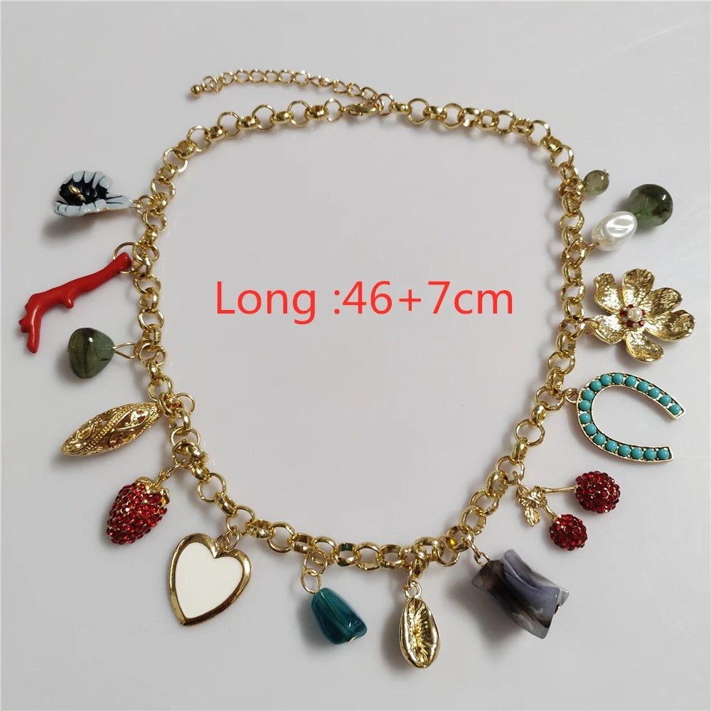 Charming Charm Bracelet and Matching Choker Necklace