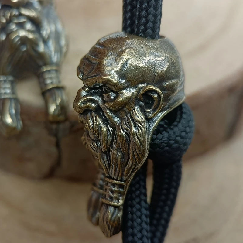 Viking Brass Paracord Beads Lanyard Charm Dreadlock Beard Bead