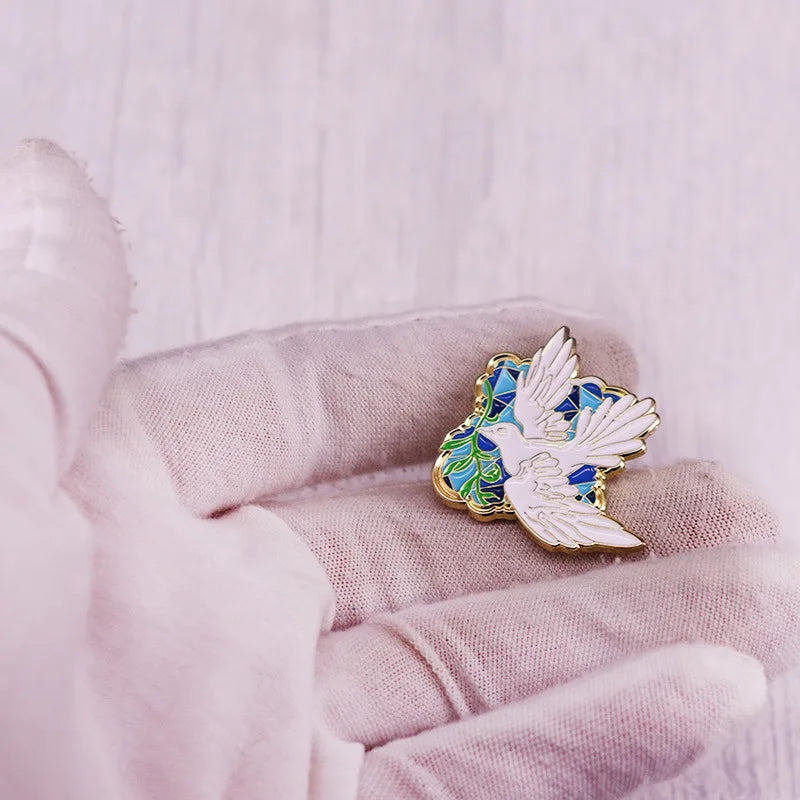 Peace Dove Symbol of Peace, Friendship, Unity and Sanctity Badge Enamel Pin