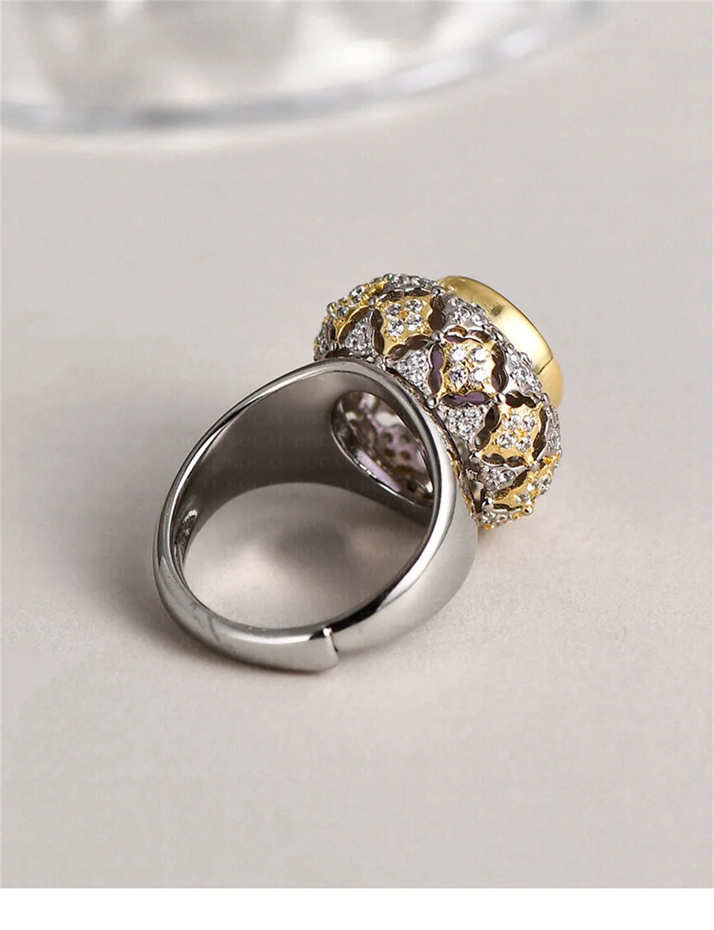 The Eye of Joy S925 Sterling Silver Ring Natural Amethyst Zircon