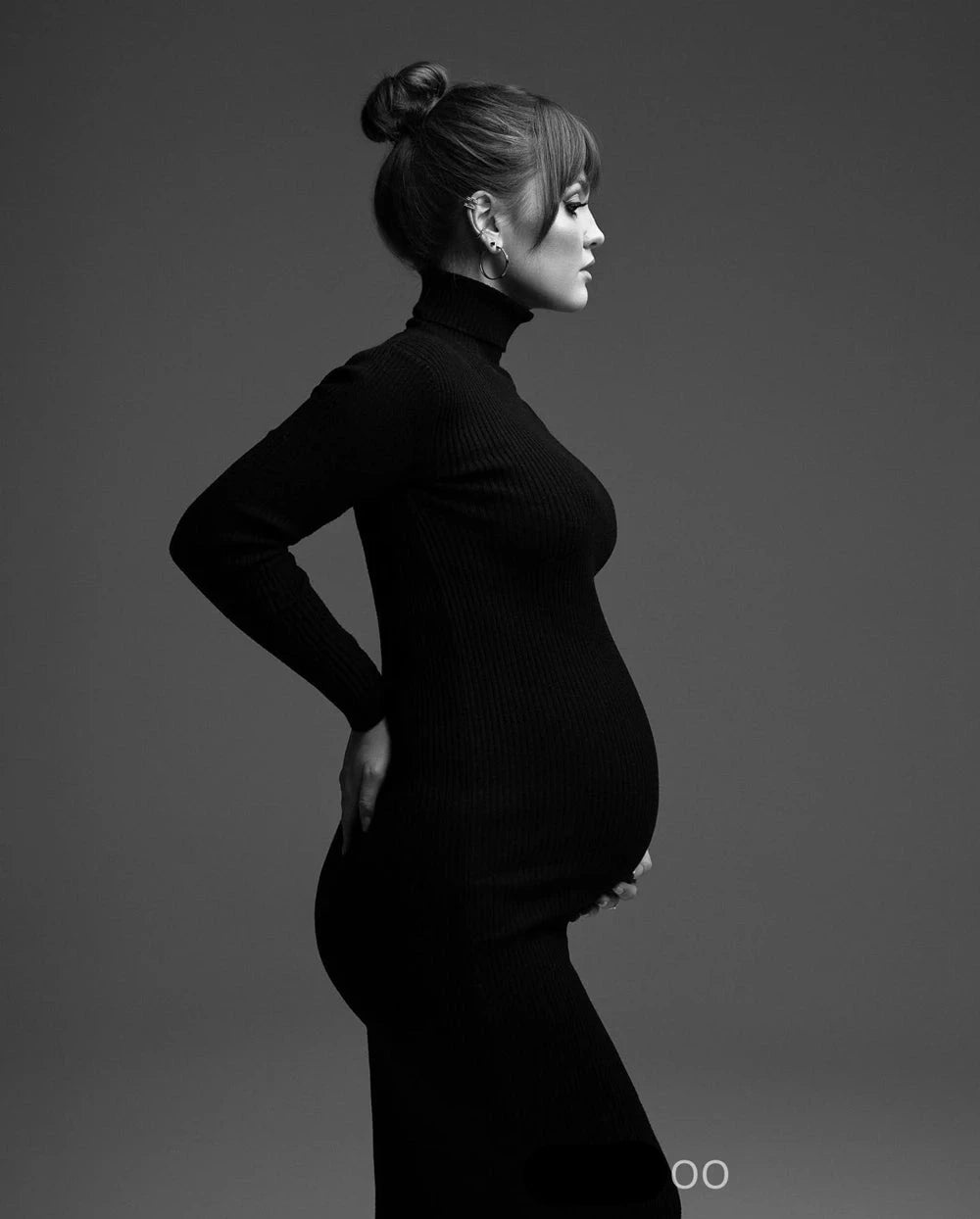 Black Bodycon Maternity Dresses For Pregnancy Photoshoots