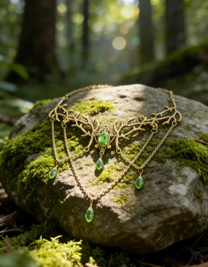 Forest Fairy Magic Elven Branch Choker Collar Necklace