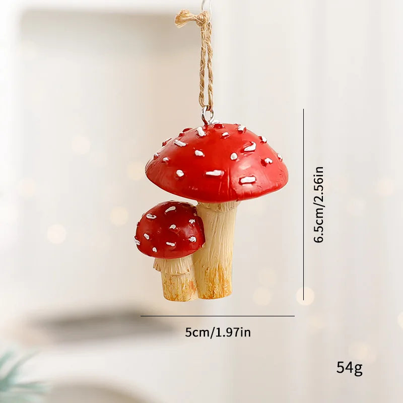1/3Pcs Red Mushroom Christmas Tree Hanging Ornaments