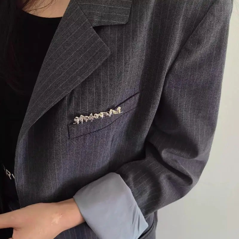 Birds on a Wire Suit Pocket Brooch