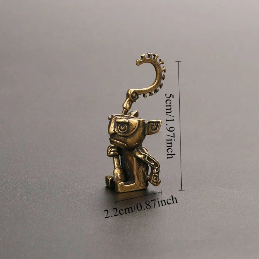 Brass Ancient Guard Sanxingdui Ornament Solid Copper Tea Pet