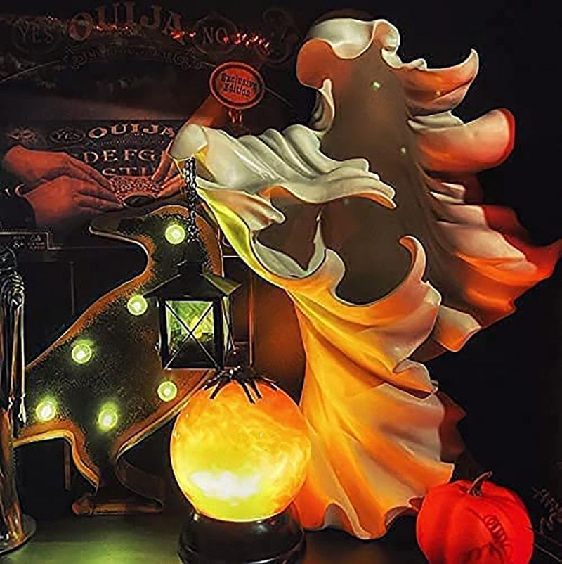 Halloween Ghost Lantern Resin Statue