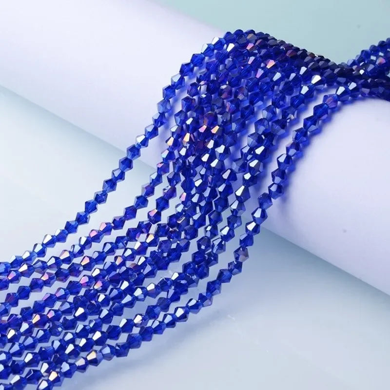 3/4/6mm Rainbow Austria Bicone Crystal Beads AB Colour Faceted Glass Beads for DIY Jewellery Making