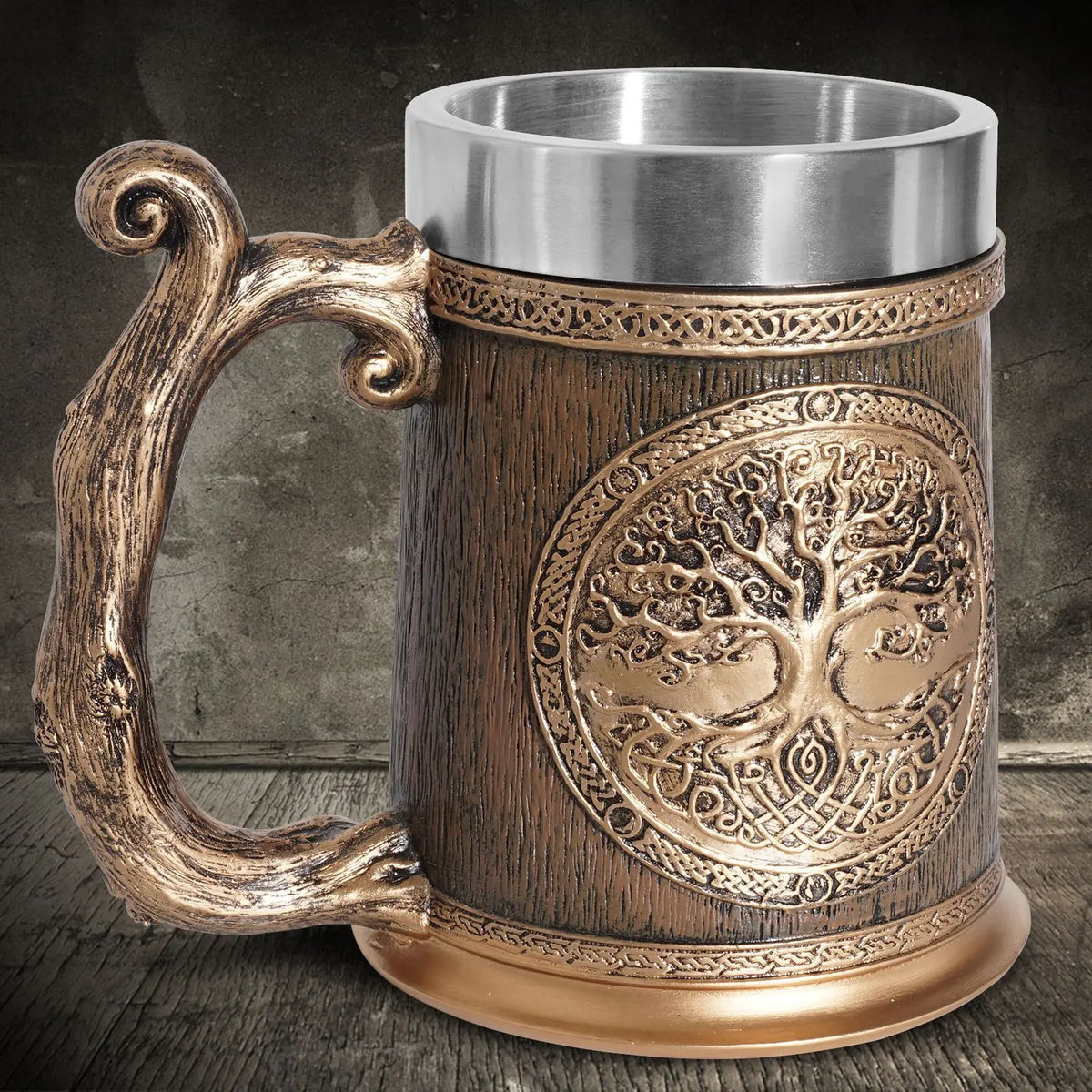 Viking Tree of Life Beer Mug Stainless Steel