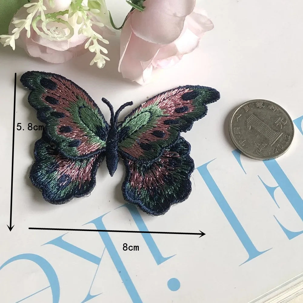 3Pcs Butterfly Embroidered Patches Appliqué Sewing DIY Crafts