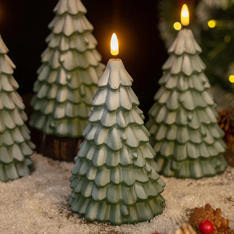 Christmas Tree Shaped Flameless LED Candles Battery Operated