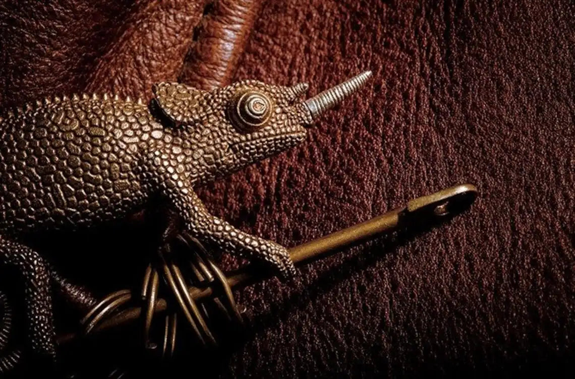 Brass Jackson's Chameleon Keychain
