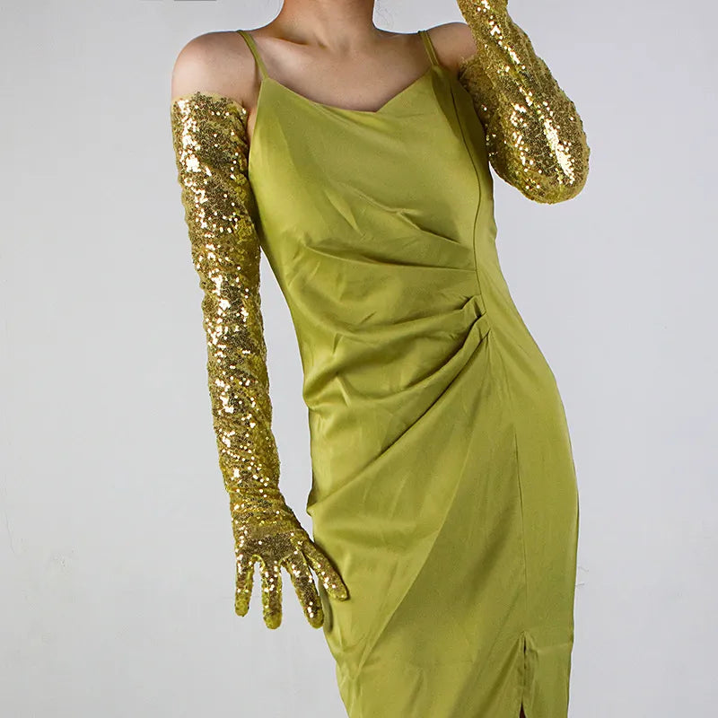 Glitter Gloves 70cm Long Gloves 26 Colours