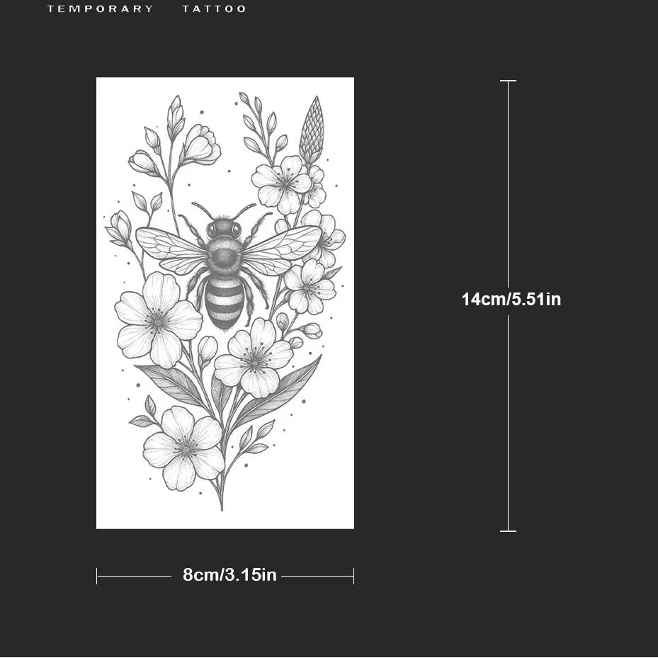 Bee Bouquet Temporary Tattoo