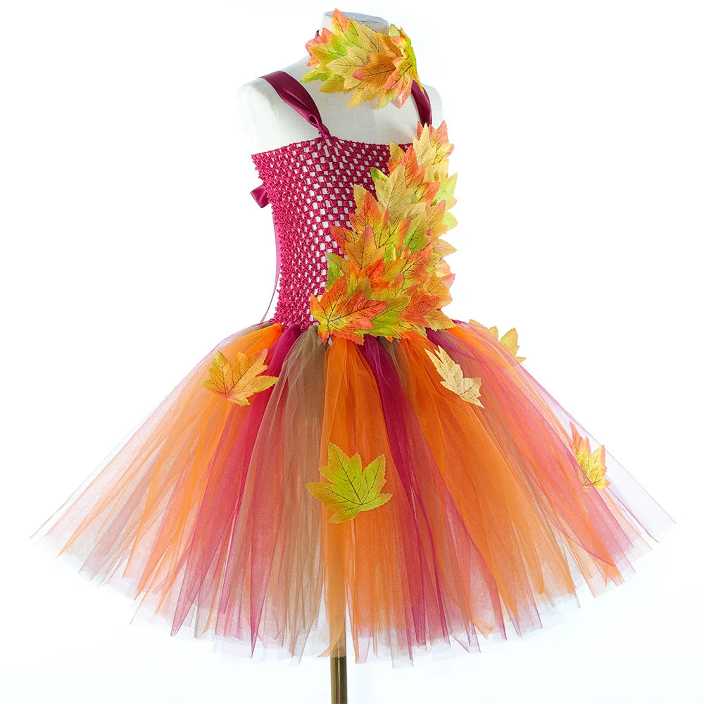 Fall Fairy Costume Forest Woodland Autumn Fairy Tutu Dress Up Maple Leaves