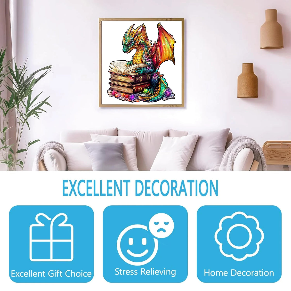 Magic Book Dragon Unique Shape Wooden Jigsaw Puzzles