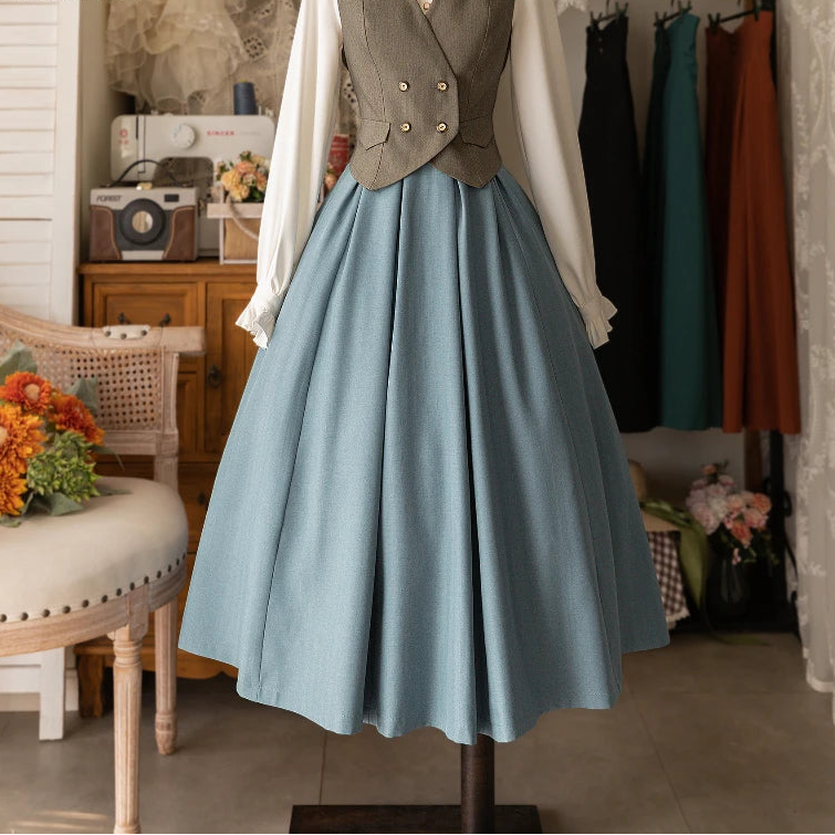 Victorian High Waist Midi Skirt