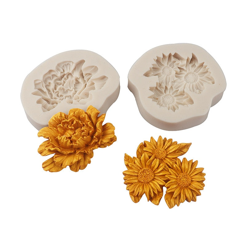 Peony Sunflower Lotus Rose Silicone Flower Moulds