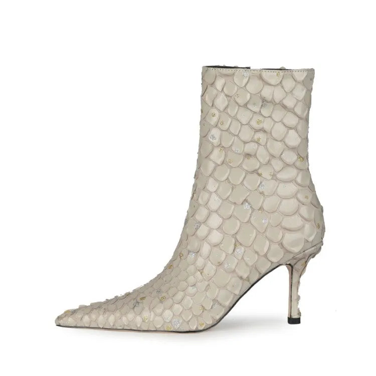 Sssseriously Ssssasssy Sssshort Boots Black Red Snake Ankle Boots