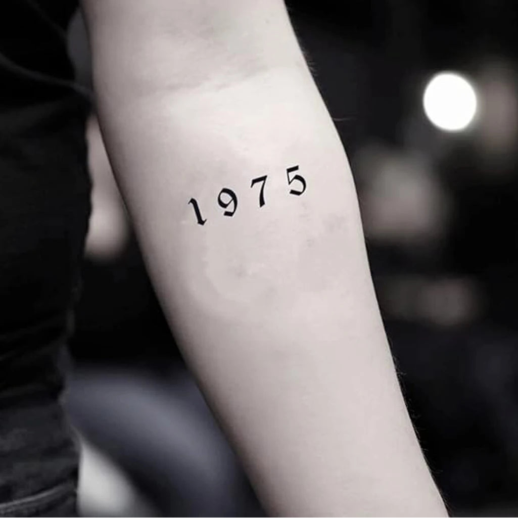Letters and Numbers Temporary Tattoo